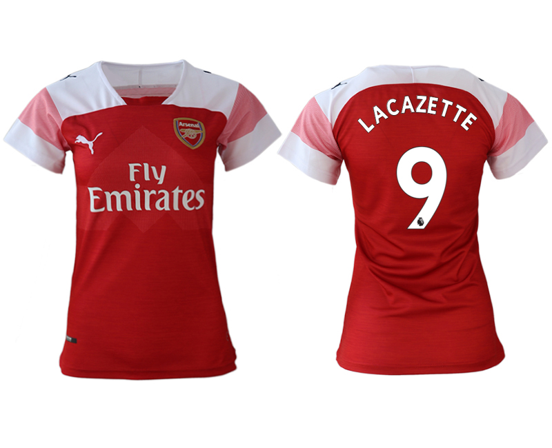 2018-19 Arsenal 9 LACAZETTE Home Women Soccer Jersey