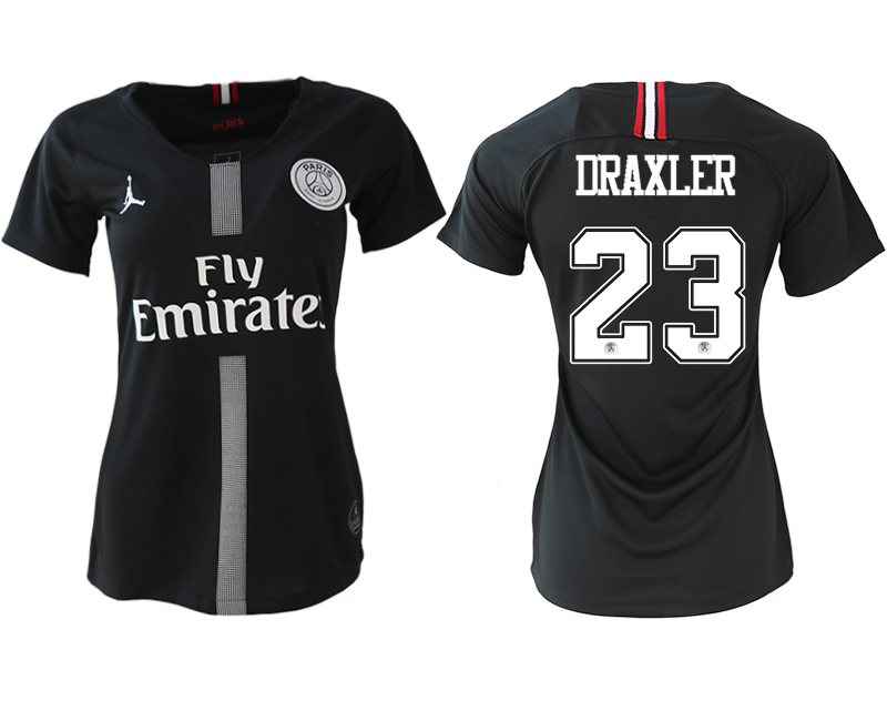 2018-19 Paris Saint-Germain 23 DRAXLER Jordan Champions League Black Women Soccer Jersey