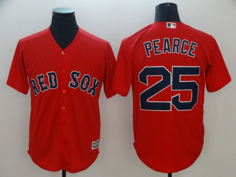 Red Sox 25 Steve Pearce Red Cool Base Jersey - Click Image to Close