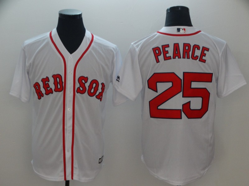 Red Sox 25 Steve Pearce White Cool Base Jersey - Click Image to Close
