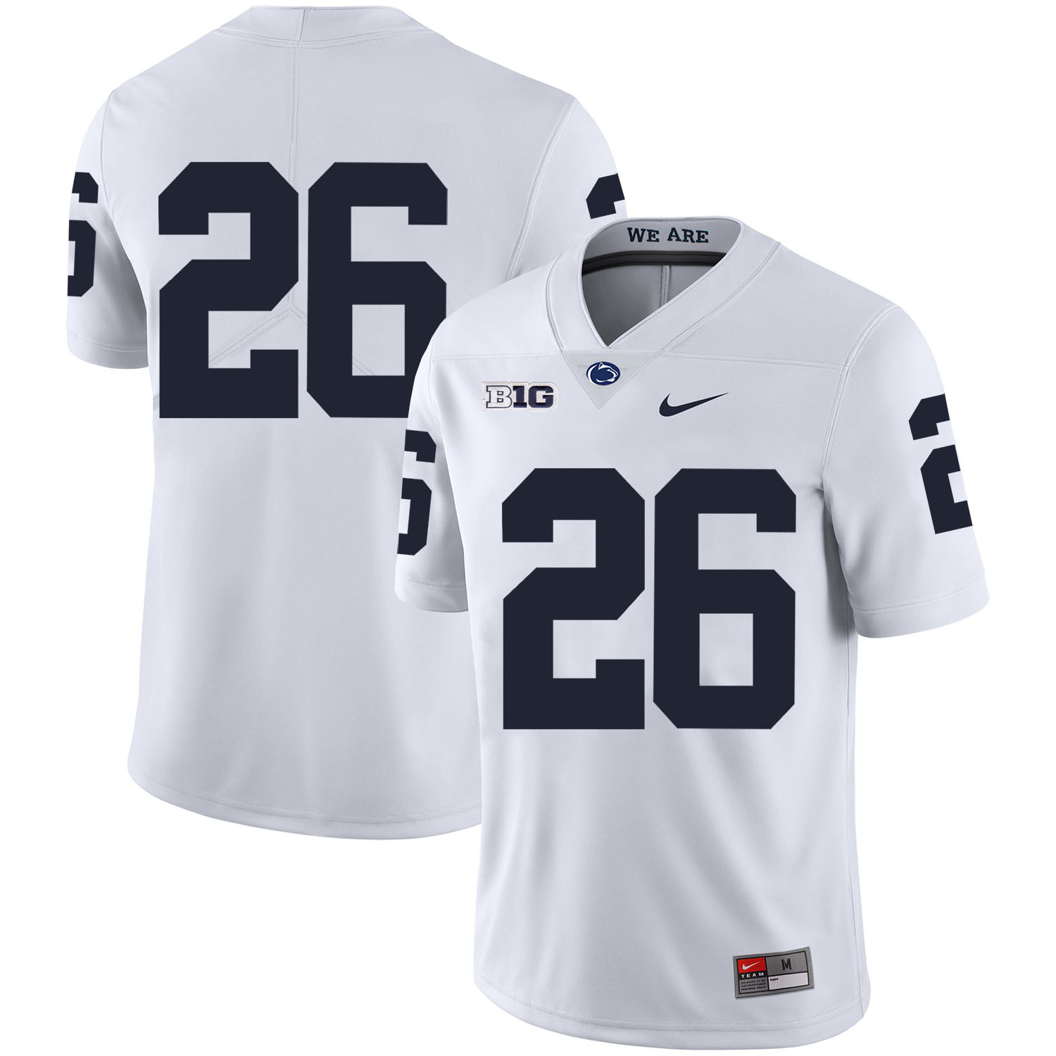Penn State Nittany Lions 26 Saquon Barkley White Nike College Football Jersey