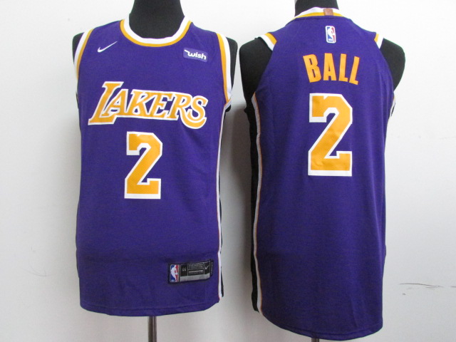 Lakers 2 Lonzo Ball Purple 2018-19 Nike Authentic Jersey