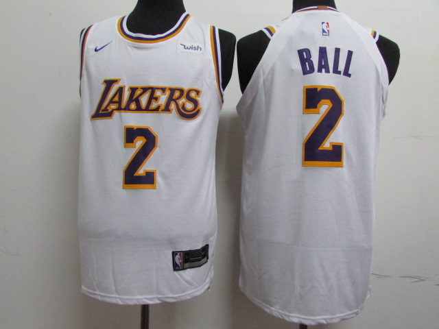 Lakers 2 Lonzo Ball White 2018-19 Nike Authentic Jersey