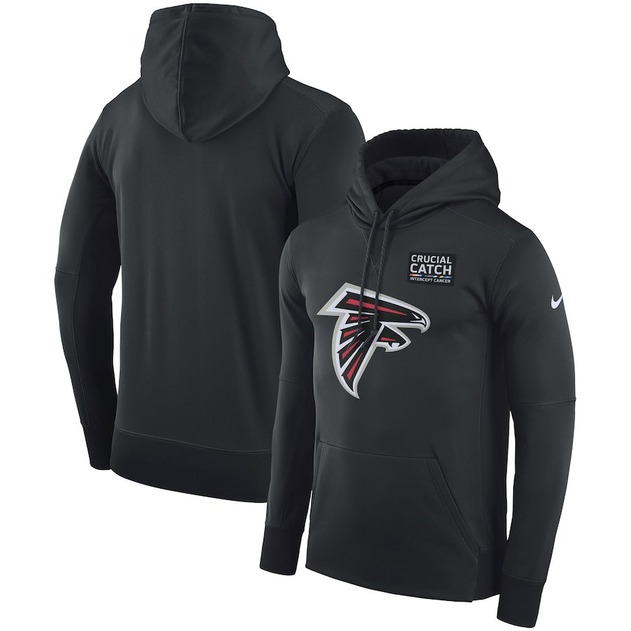Atlanta Falcons Anthracite Nike Crucial Catch Performance Hoodie
