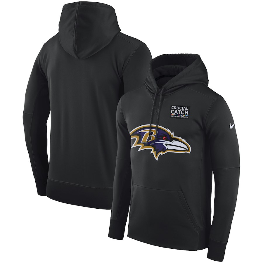 Baltimore Ravens Anthracite Nike Crucial Catch Performance Hoodie