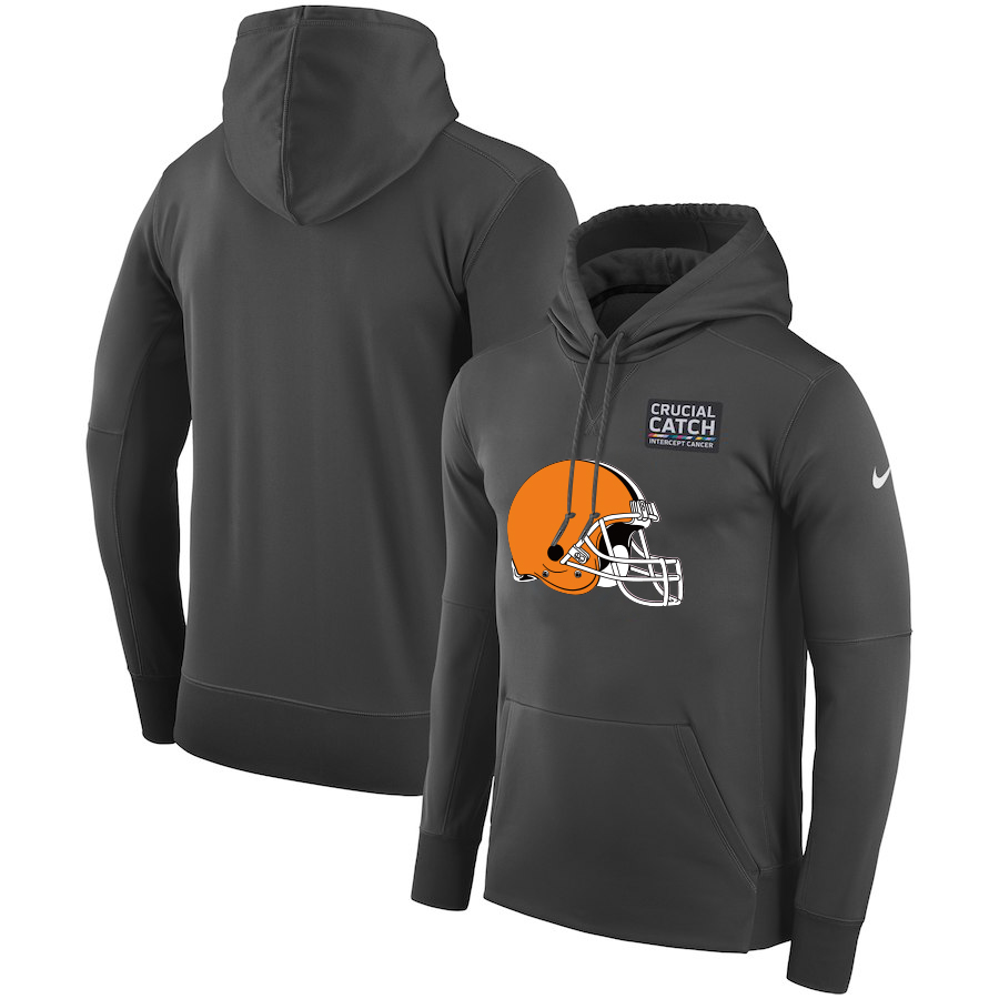 Cleveland Browns Anthracite Nike Crucial Catch Performance Hoodie Cleveland Browns Anthracite Nike Crucial Catch Performance Hoodie
