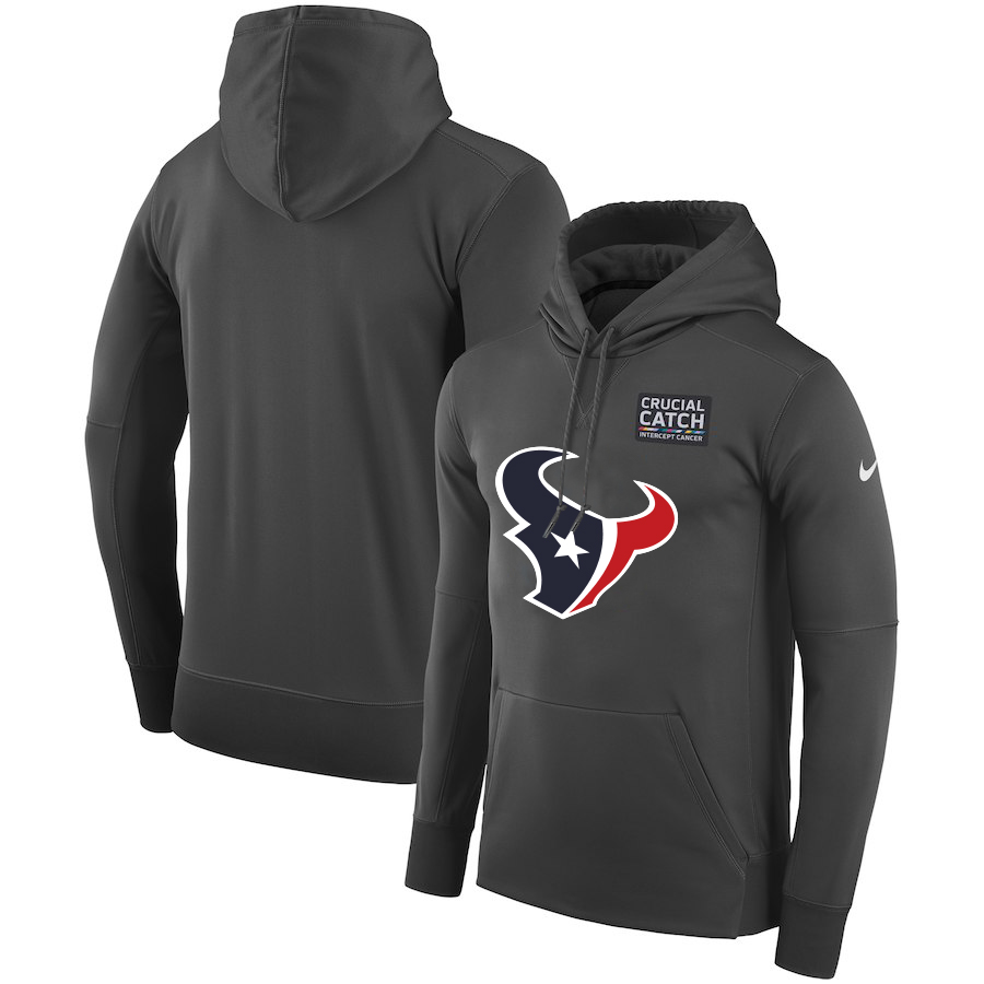 Houston Texans Anthracite Nike Crucial Catch Performance Hoodie Houston Texans Anthracite Nike Crucial Catch Performance Hoodie