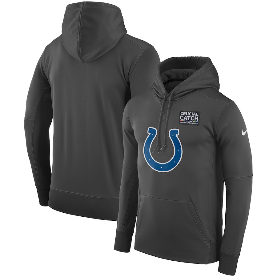 Indianapolis Colts Anthracite Nike Crucial Catch Performance Hoodie