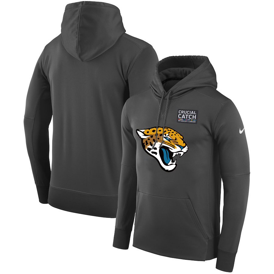 Jacksonville Jaguars Anthracite Nike Crucial Catch Performance Hoodie