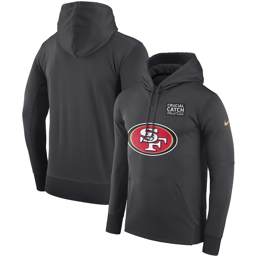 San Francisco 49ers Anthracite Nike Crucial Catch Performance Hoodie