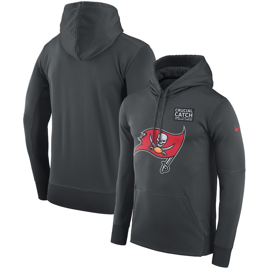 Tampa Bay Buccaneers Anthracite Nike Crucial Catch Performance Hoodie