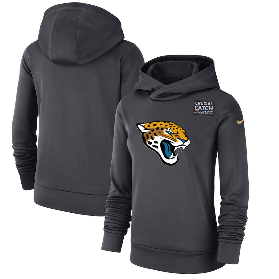 Jacksonville Jaguars Anthracite Women's Nike Crucial Catch Performance Hoodie