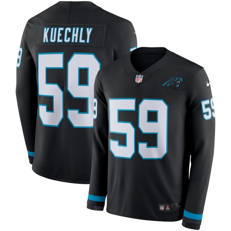 Nike Panthers 59 Luke Kuechly Black Therma Long Sleeve Jersey