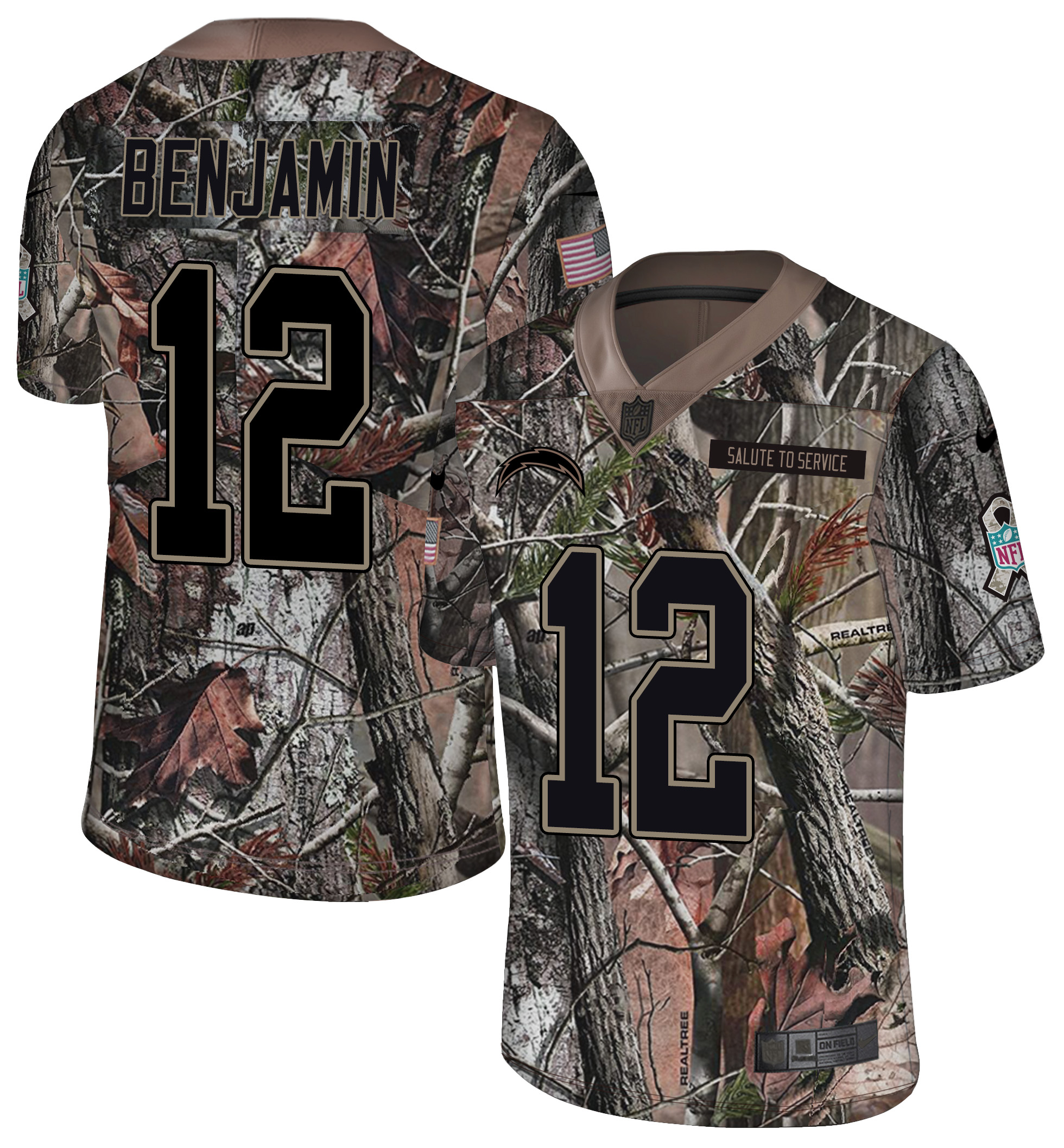 Nike Chargers 12 Travis Benjamin Camo Rush Limited Jersey