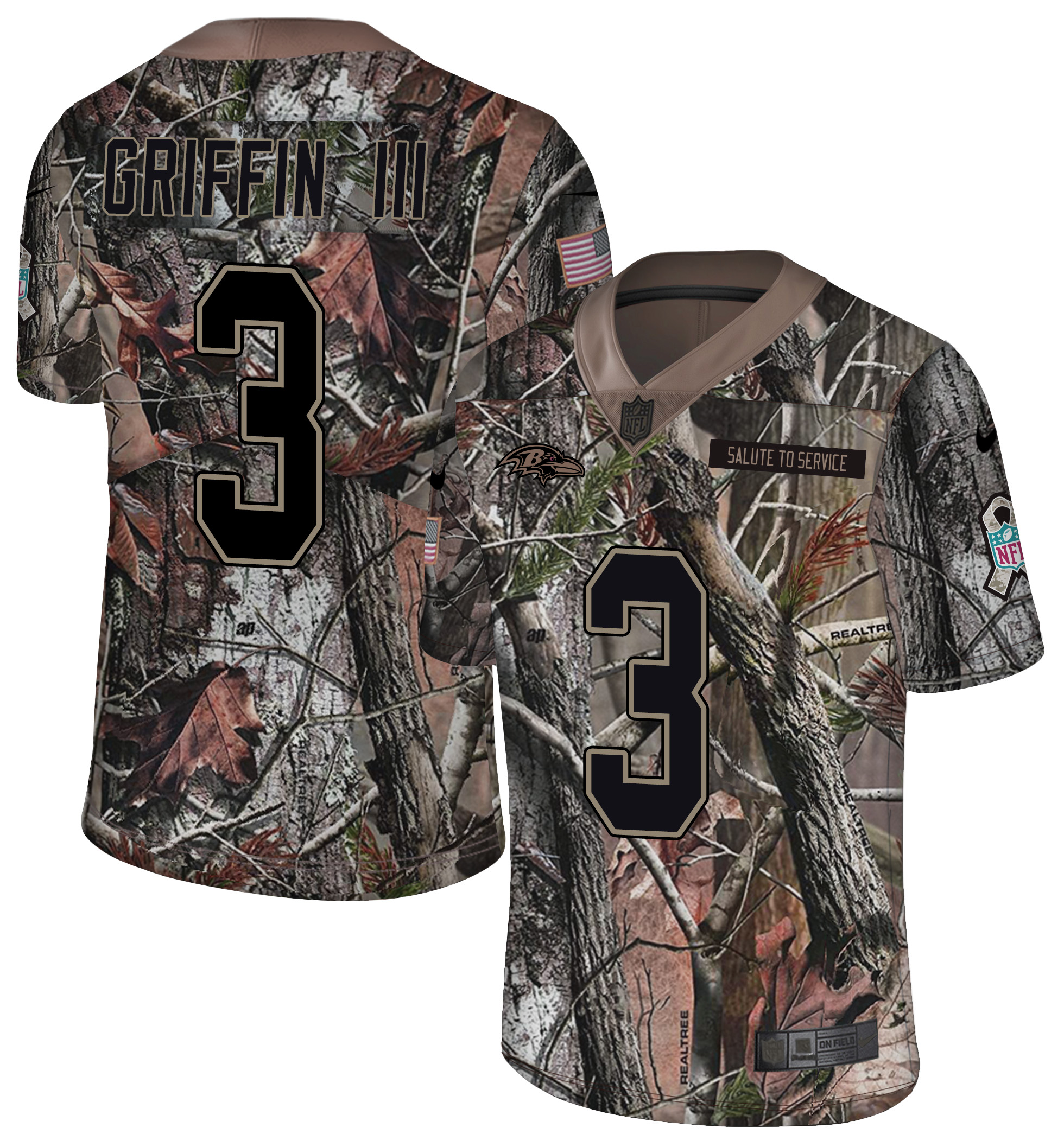 Nike Ravens 3 Rober Griffin III Camo Rush Limited Jersey