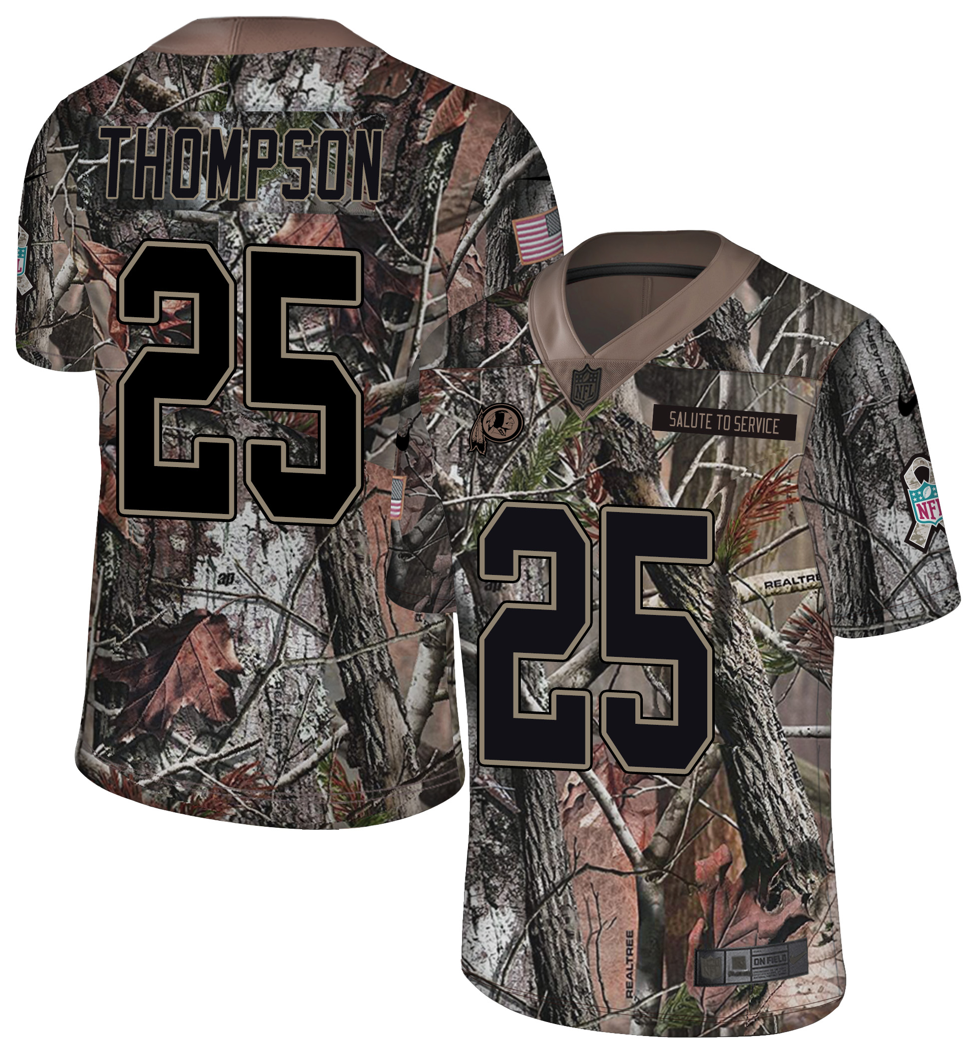 Nike Redskins 25 Chris Thompson Camo Rush Limited Jersey - Click Image to Close