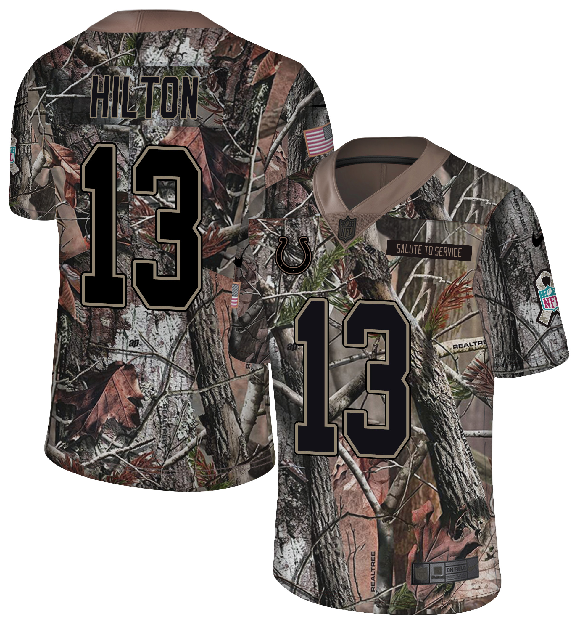 Nike Texans 13 T.Y. Hilton Camo Rush Limited Jersey