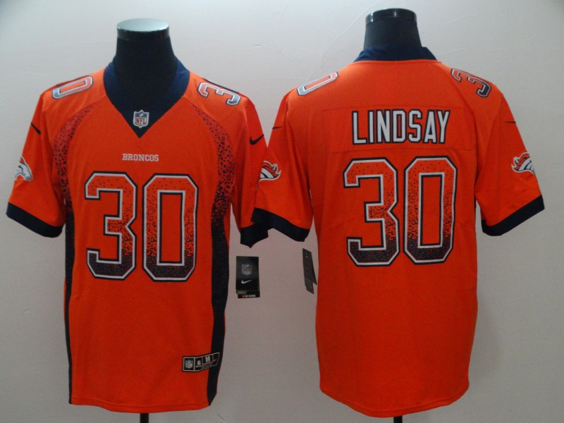 Nike Broncos 30 Phillip Lindsay Orange Drift Fashion Limited Jersey