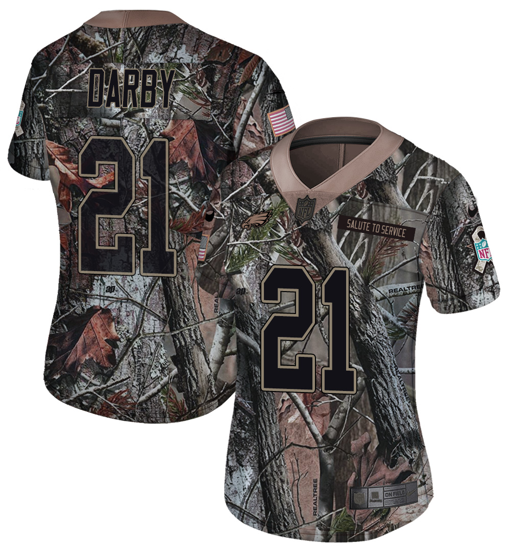Nike Eagles 21 Ronald Darby Camo Women Rush Limited Jersey