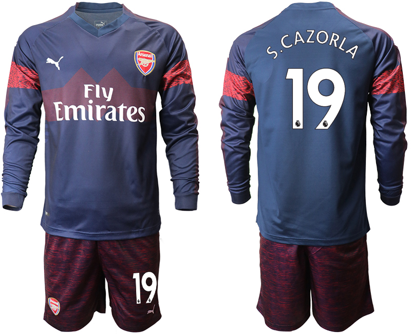 2018-19 Arsenal 19 S.CAZORLA Away Long Sleeve Soccer Jersey