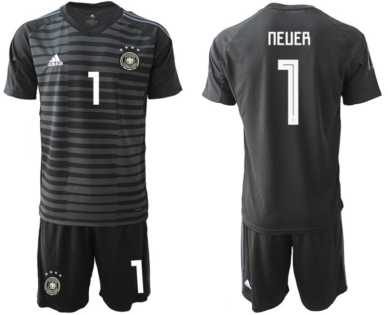 2018-19 Germany 1 NEUER Black Goalkeeper Soccer Jersey
