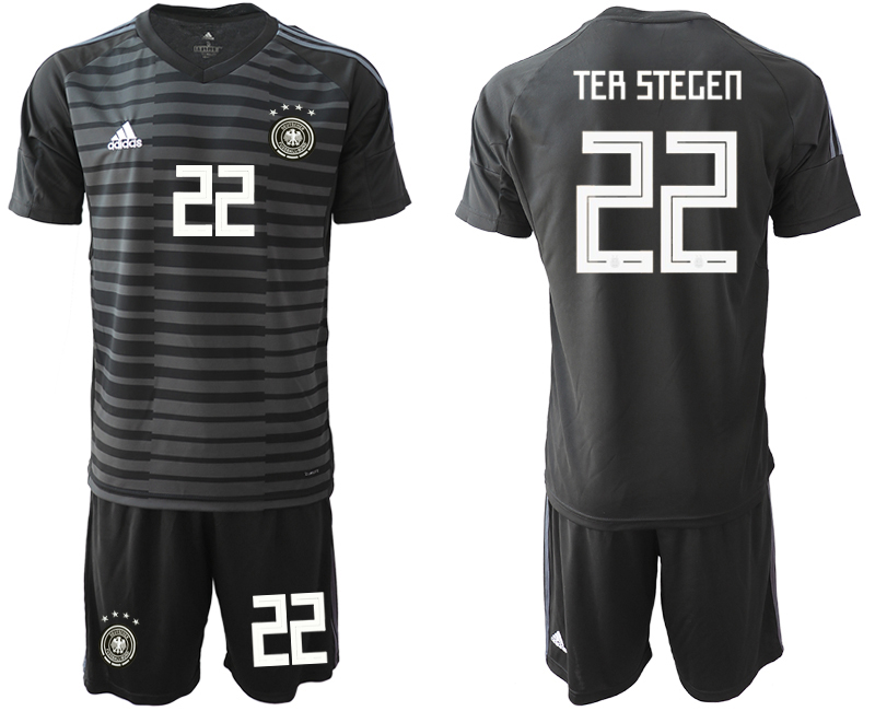 2018-19 Germany 22 TER STEGEN Black Goalkeeper Soccer Jersey