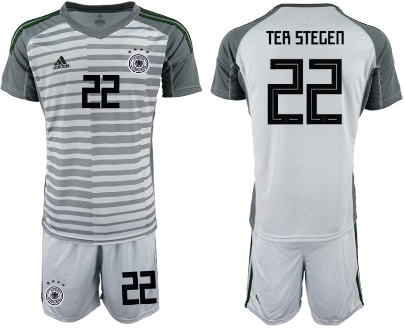 2018-19 Germany 22 TER STEGEN Gray Goalkeeper Soccer Jersey