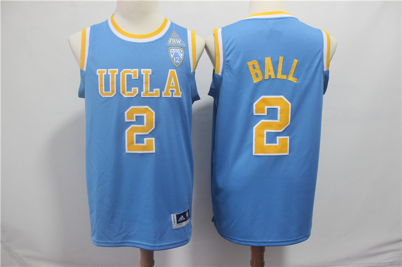 UCLA Bruins 2 Lonzo Ball Light Blue Pac-12 College Basketball Jersey