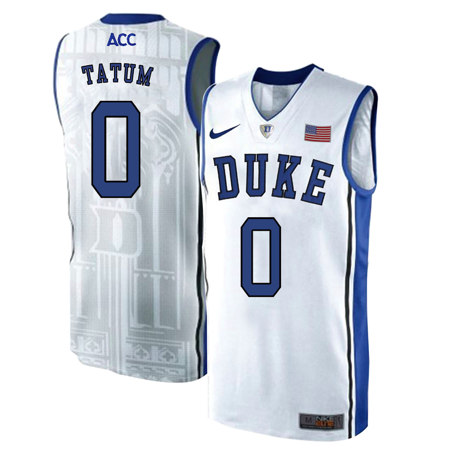 Duke Blue Devils 0 Jayson Tatum White Elite Nike College Basketball Jersey