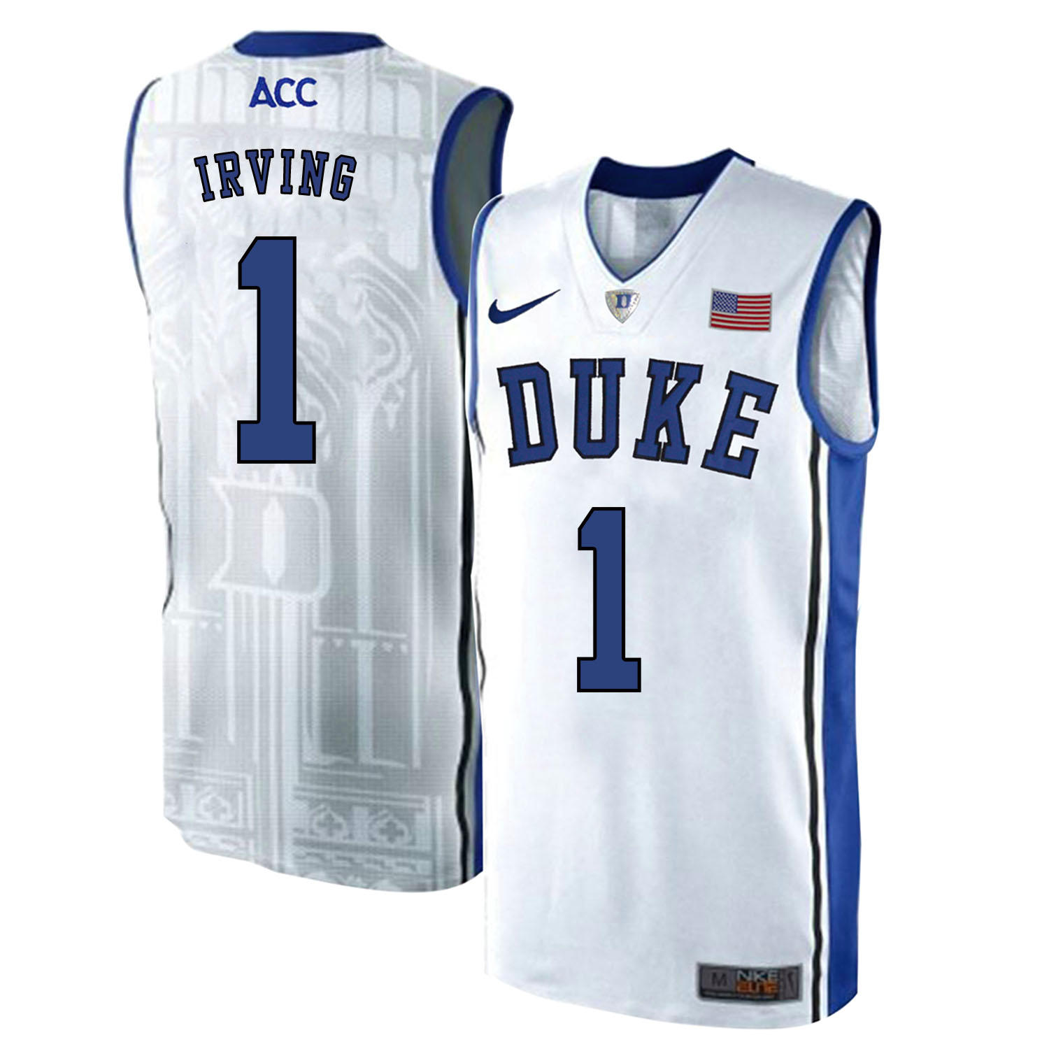 Duke Blue Devils 1 Kyrie Irving White Elite Nike College Basketabll Jersey