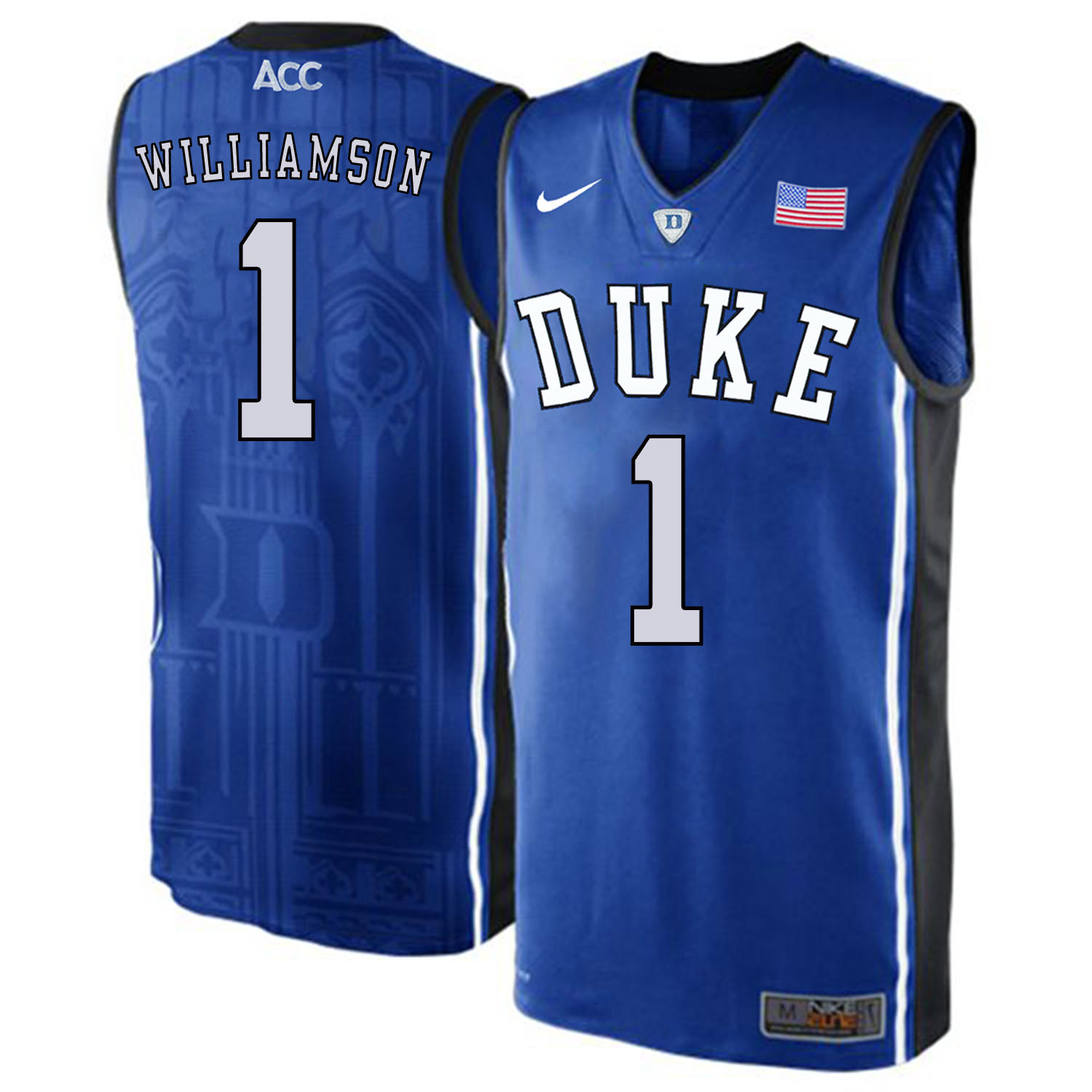 Duke Blue Devils 1 Zion Williamson Blue Elite Nike College Basketabll Jersey