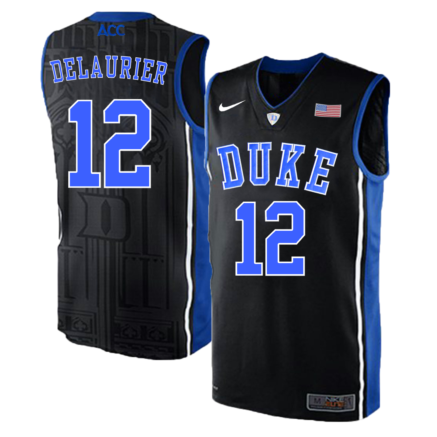 Duke Blue Devils 12 Javin DeLaurier Black Elite College Basketball Jersey