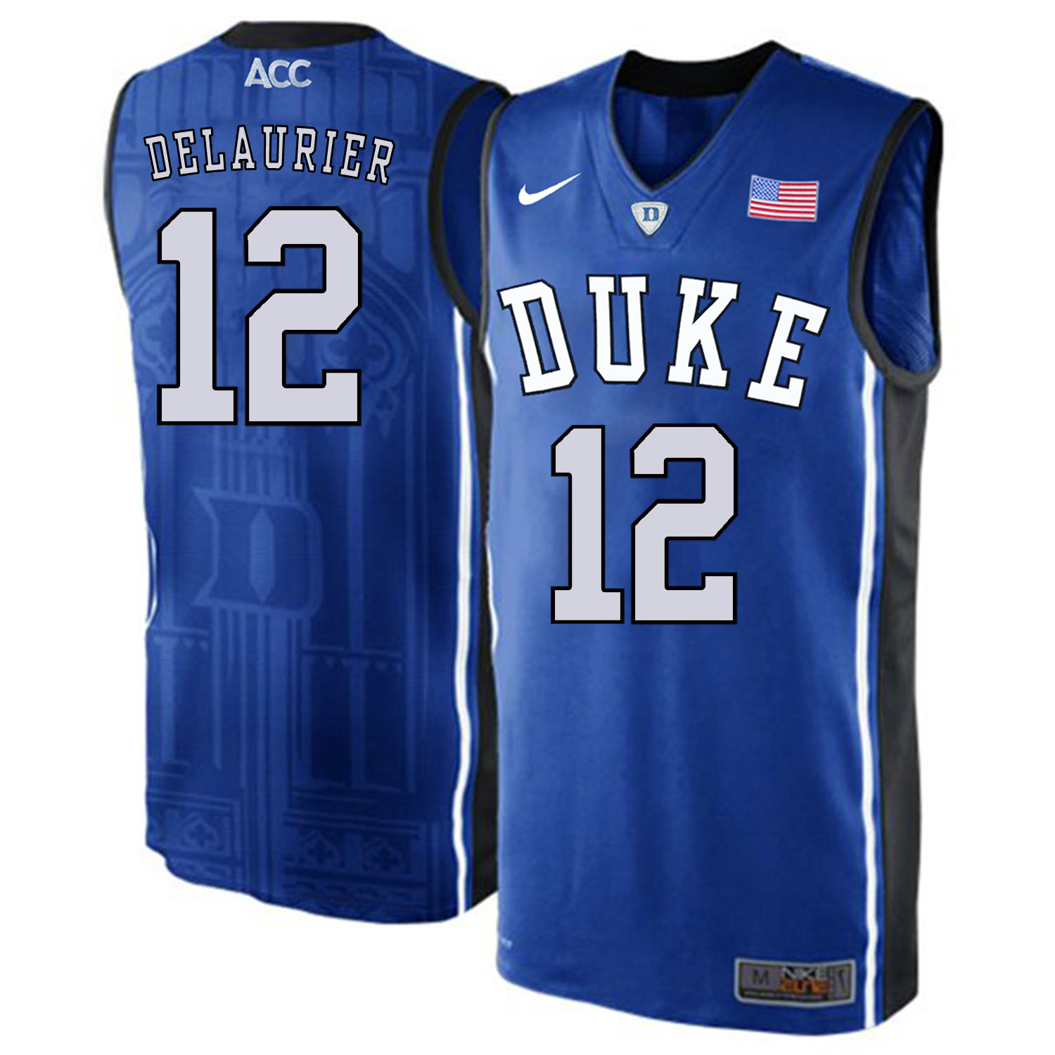 Duke Blue Devils 12 Javin DeLaurier Blue Elite Nike College Basketball Jersey
