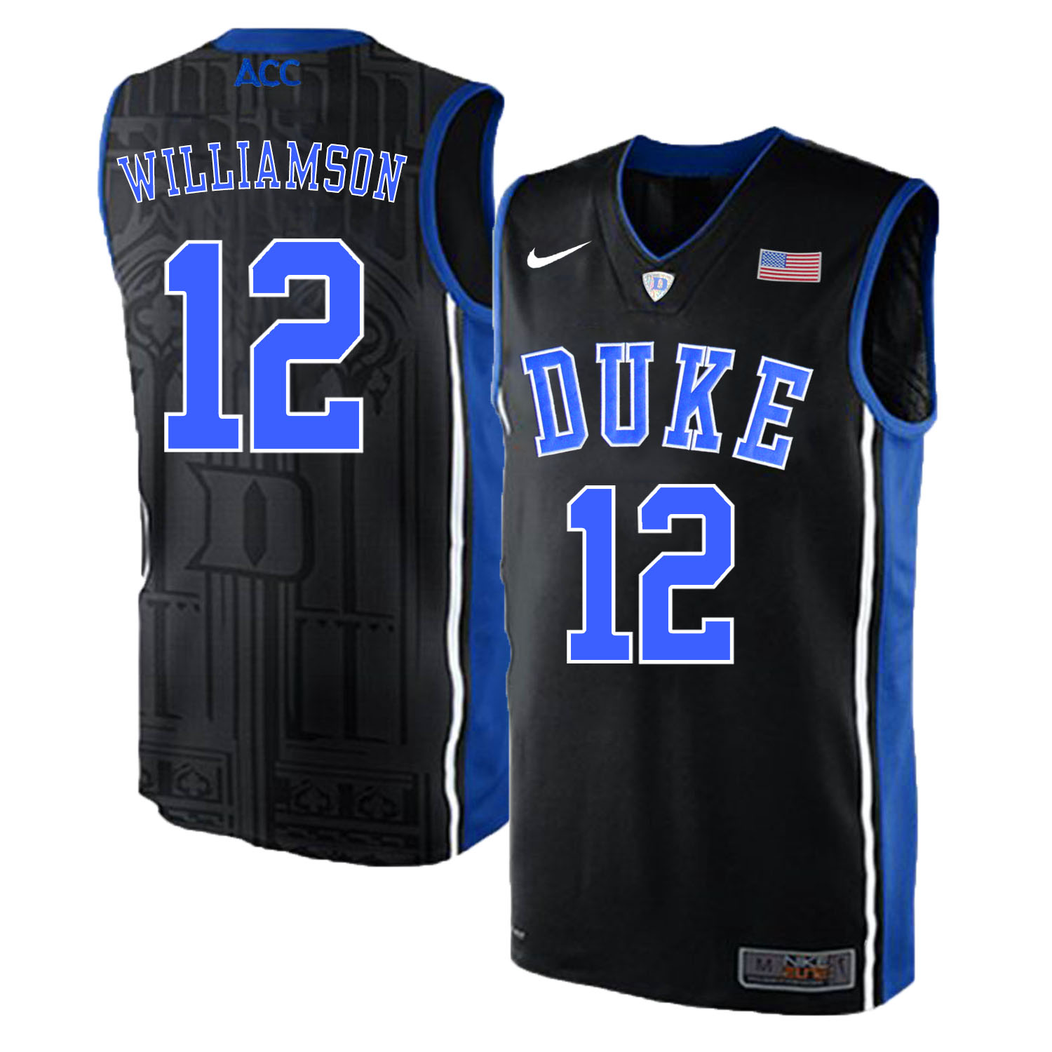 Duke Blue Devils 12 Zion Williamson Black Elite Nike College Basketball Jersey