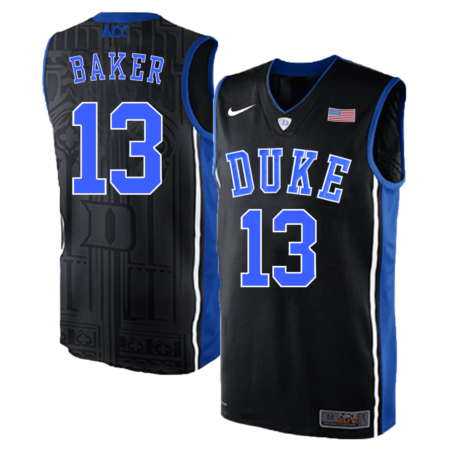 Duke Blue Devils 13 Joey Baker Black Elite Nike College Basketball Jersey