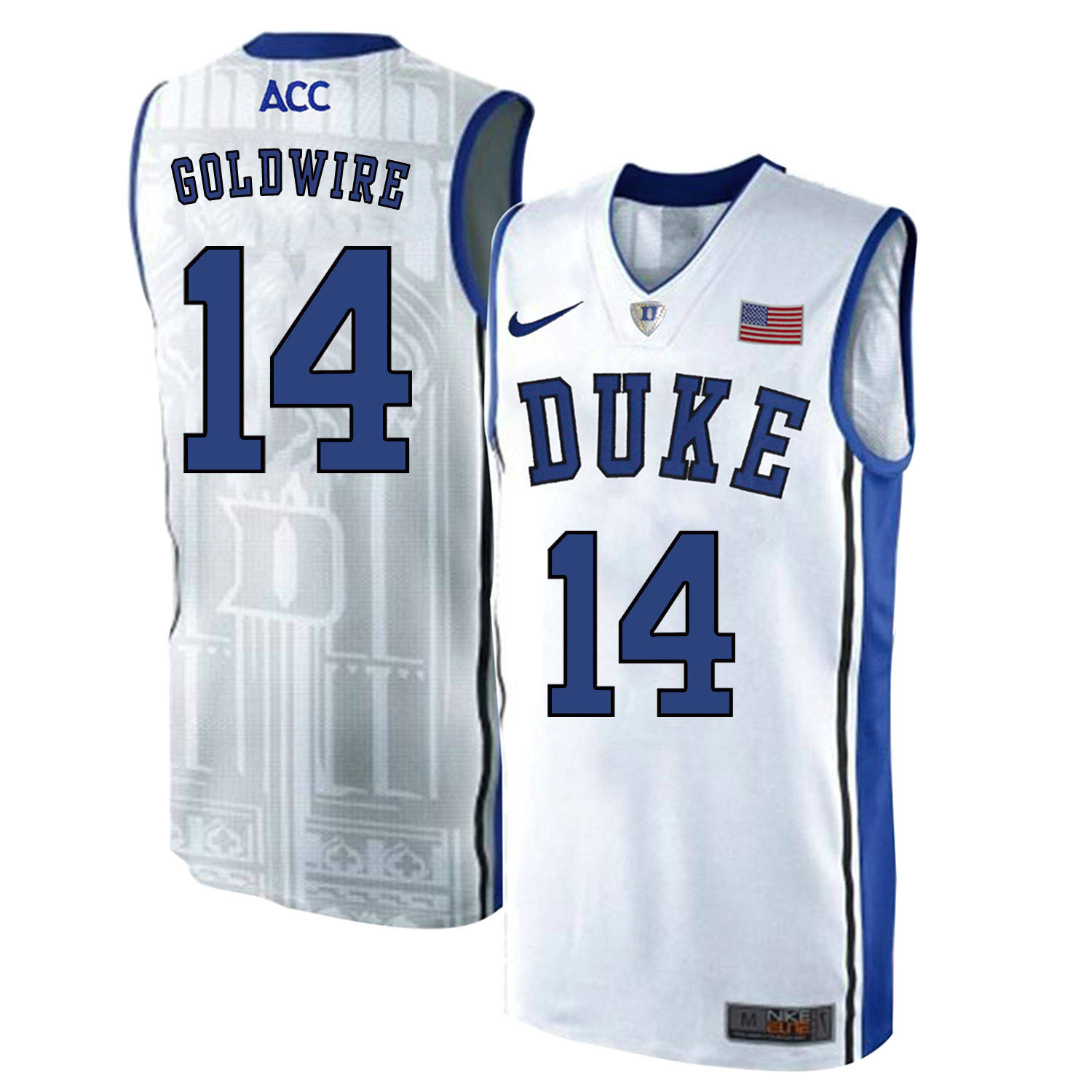 Duke Blue Devils 14 Jordan Goldwire White Elite Nike College Basketball Jersey Duke Blue Devils 14 Jordan Goldwire White Elite Nike College Basketball Jersey