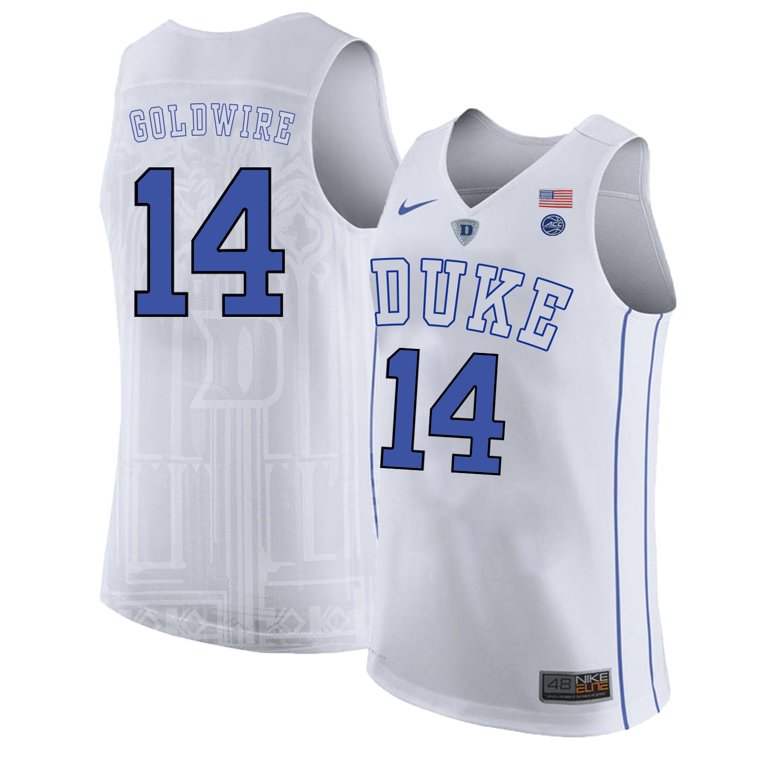 Duke Blue Devils 14 Jordan Goldwire White Nike College Basketball Jersey
