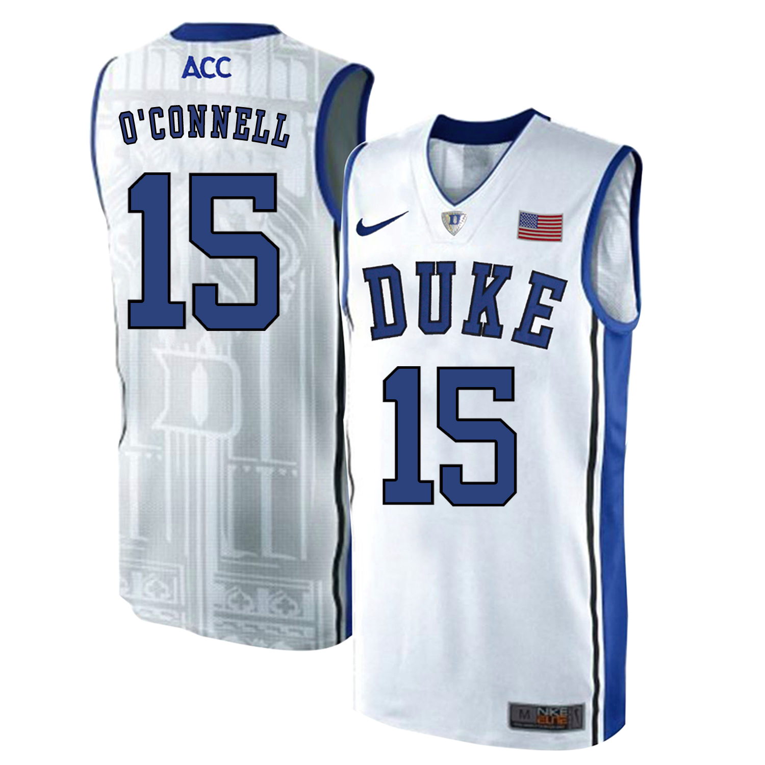 Duke Blue Devils 15 Alex O'Connell White Elite Nike College Basketball Jersey