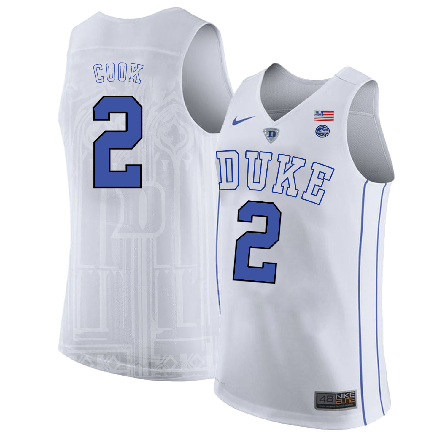 Duke Blue Devils 2 Quinn Cook White Nike College Basketball Jersey