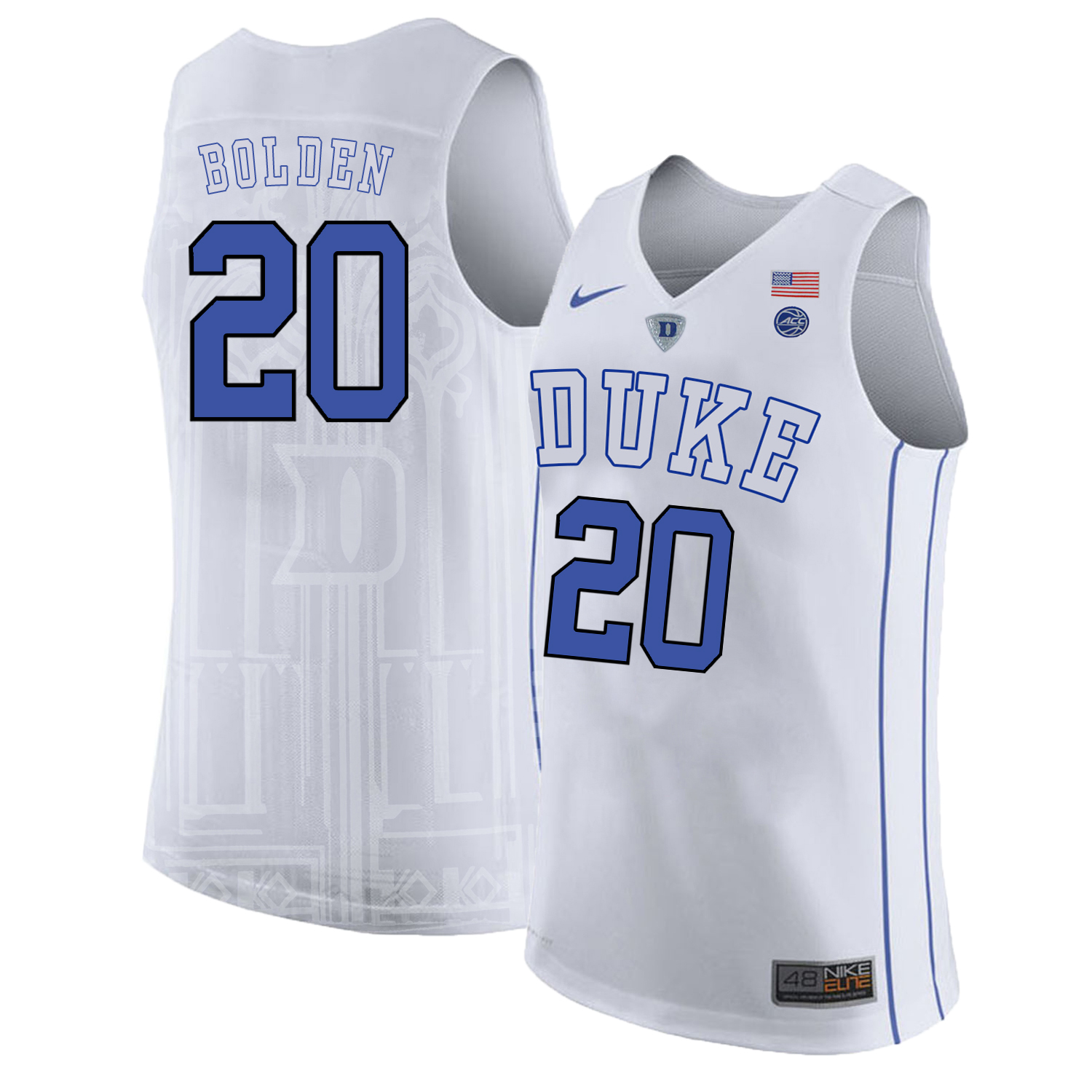Duke Blue Devils 20 Marques Bolden White Nike College Basketball Jersey
