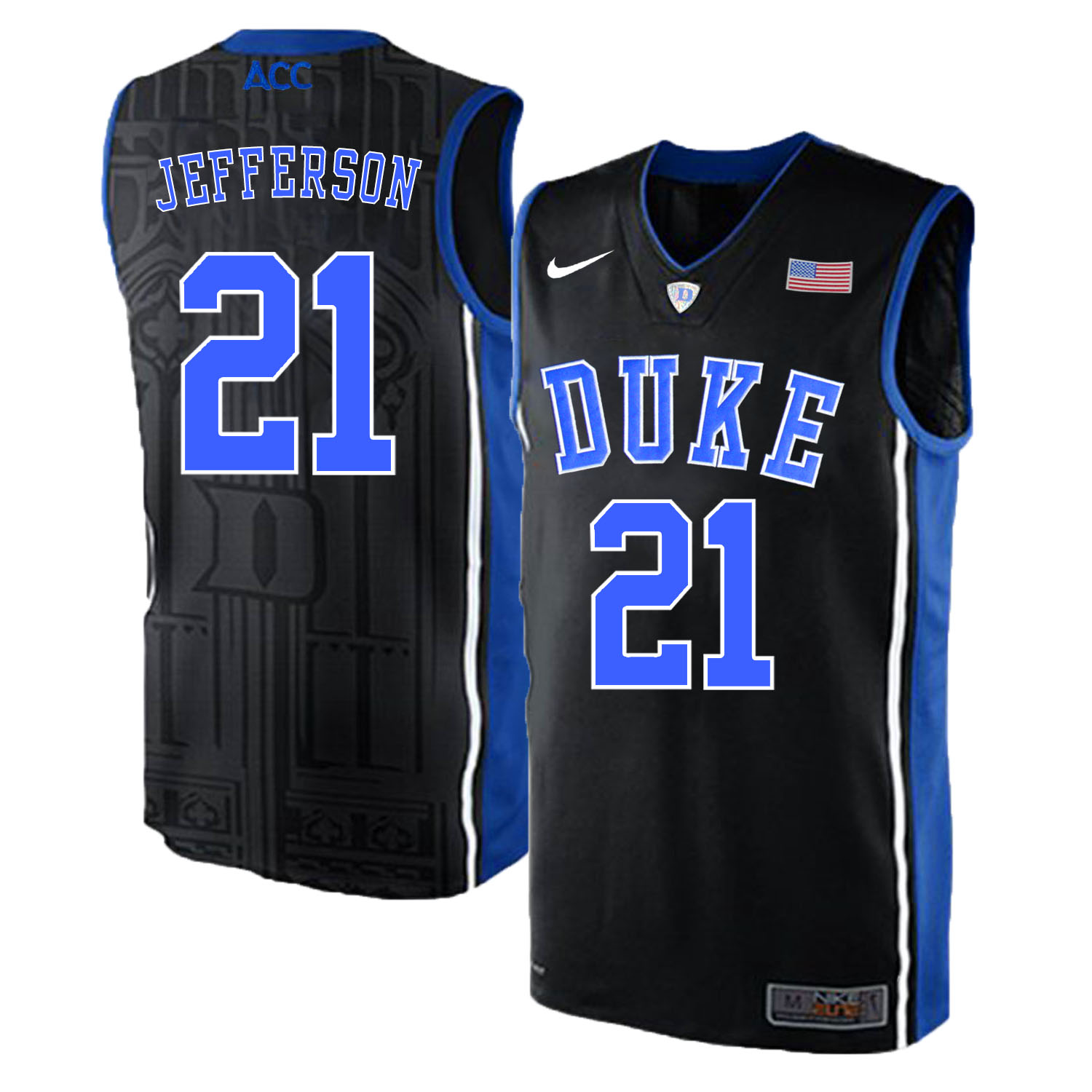 Duke Blue Devils 21 Amile Jefferson Black Elite Nike College Basketball Jersey