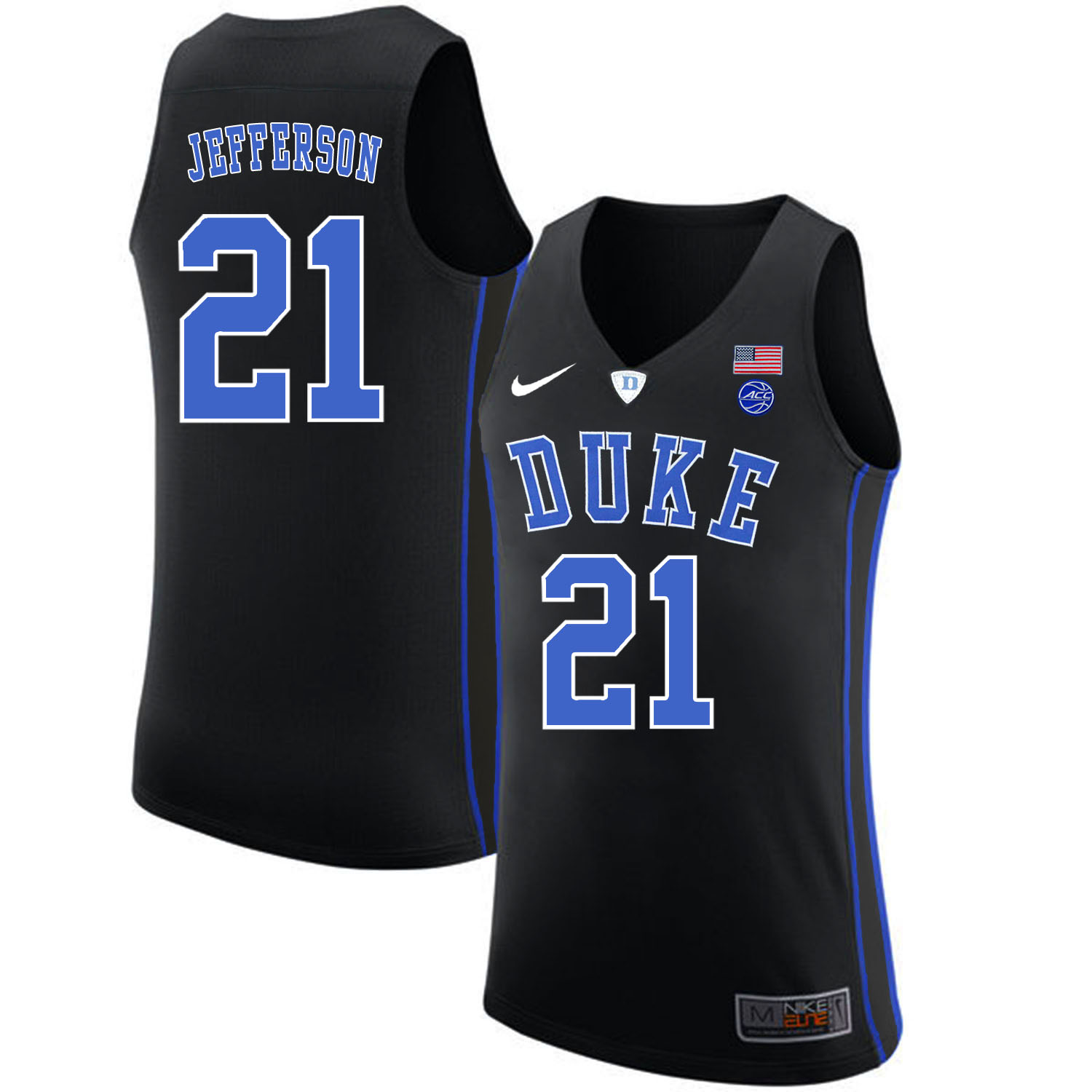 Duke Blue Devils 21 Amile Jefferson Black Nike College Basketball Jersey