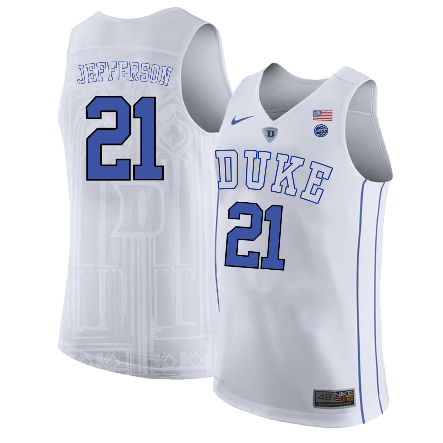 Duke Blue Devils 21 Amile Jefferson White Nike College Basketball Jersey