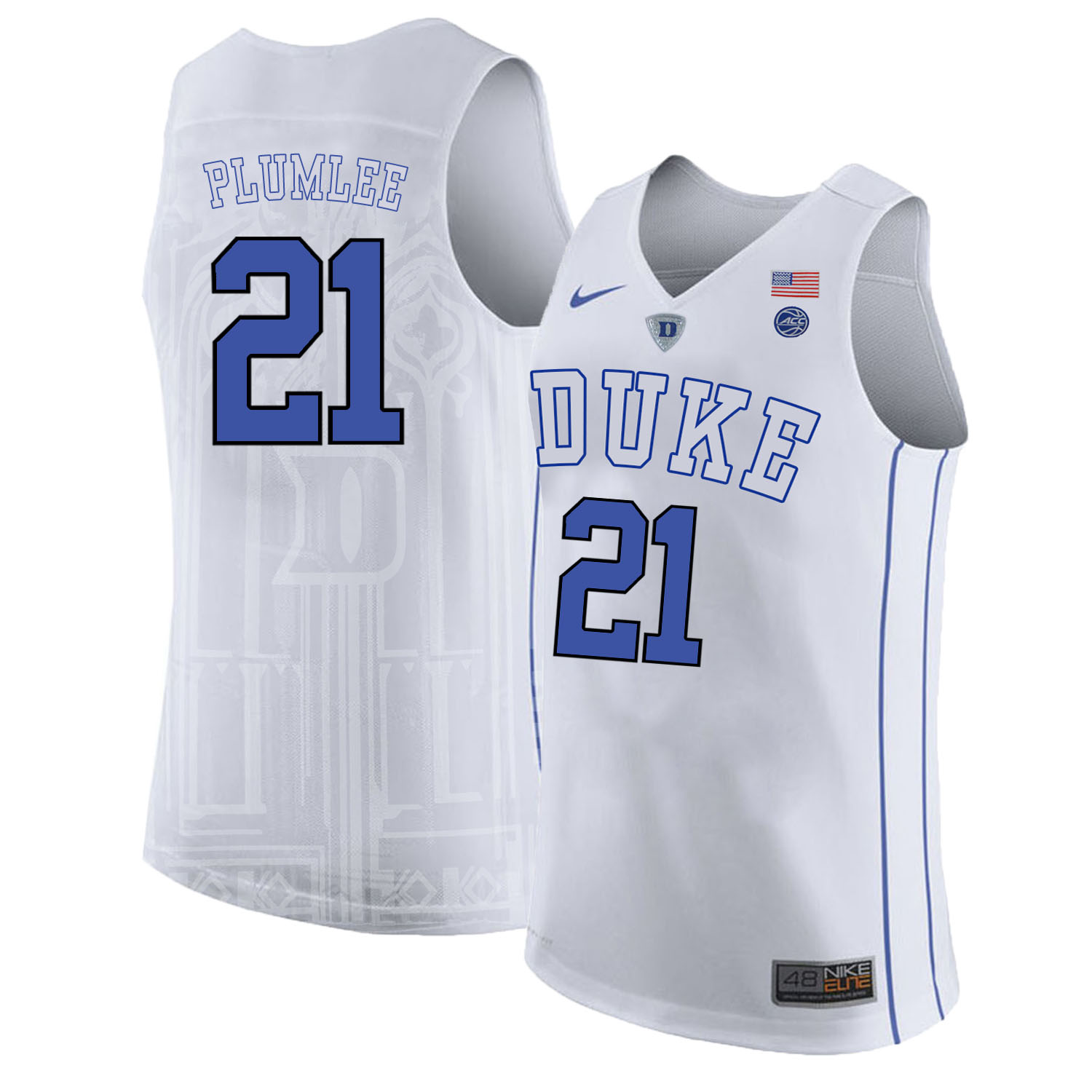Duke Blue Devils 21 Miles Plumlee White Nike College Basketball Jersey