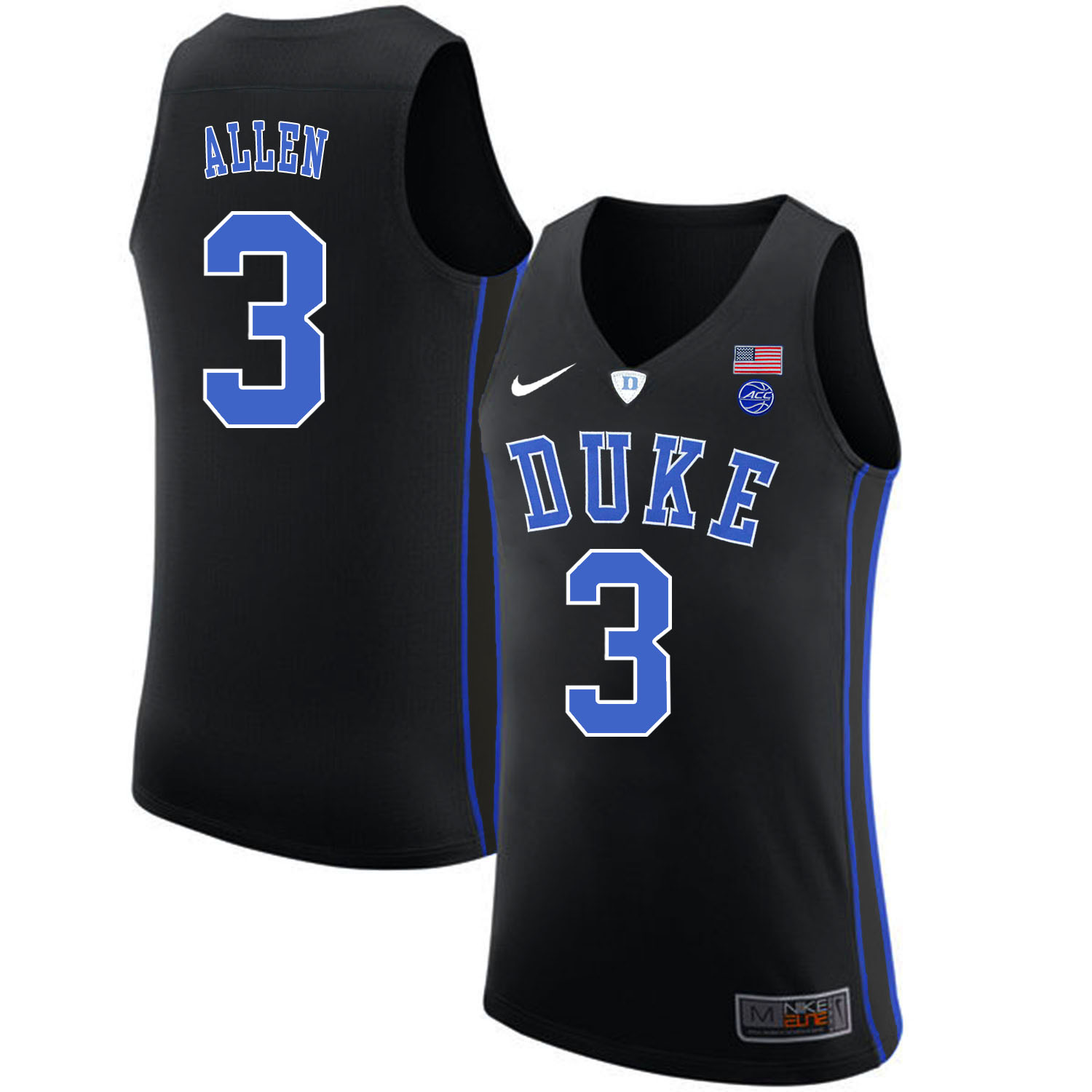 Duke Blue Devils 3 Garyson Allen Black Nike College Basketball Jersey