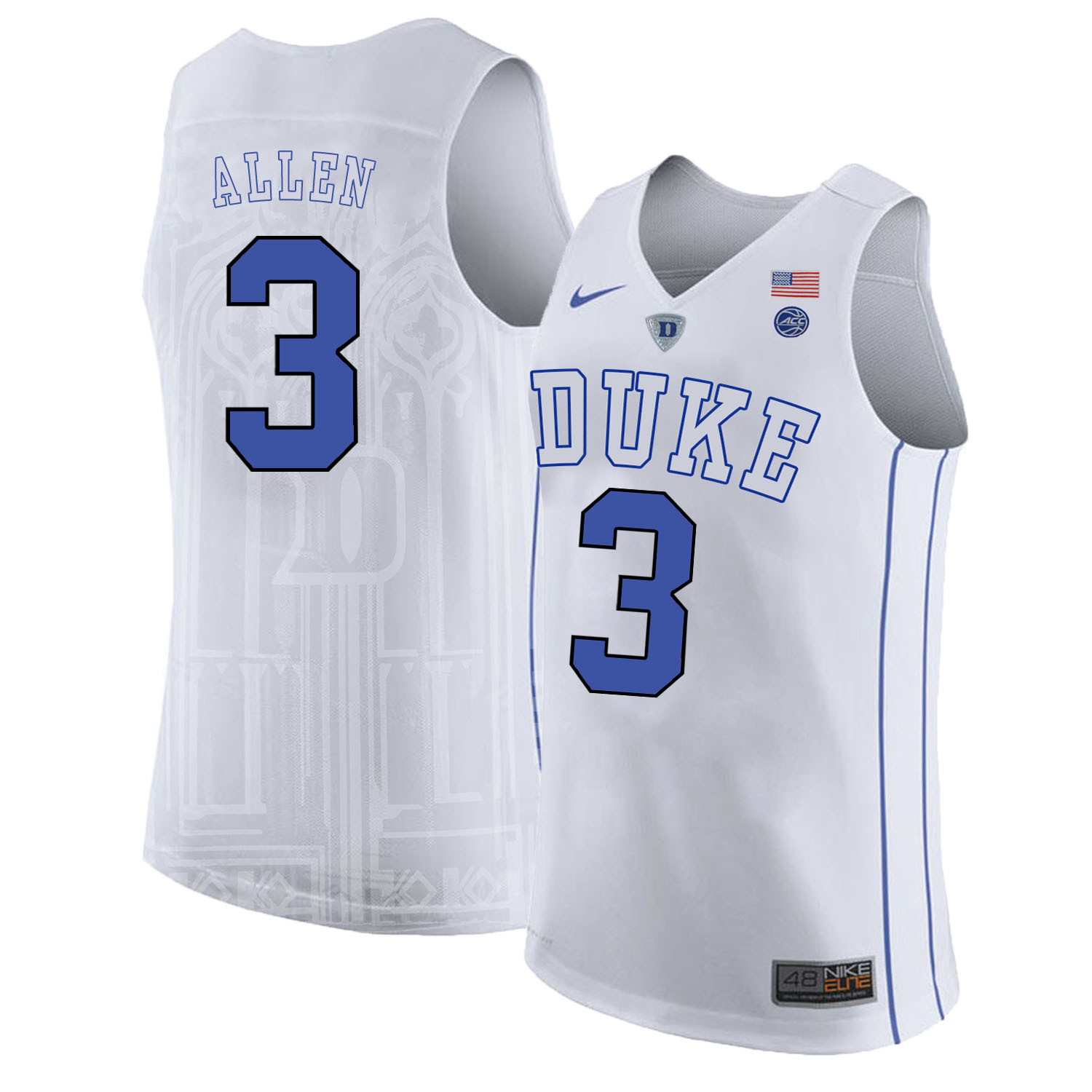 Duke Blue Devils 3 Garyson Allen White Nike College Basketball Jersey
