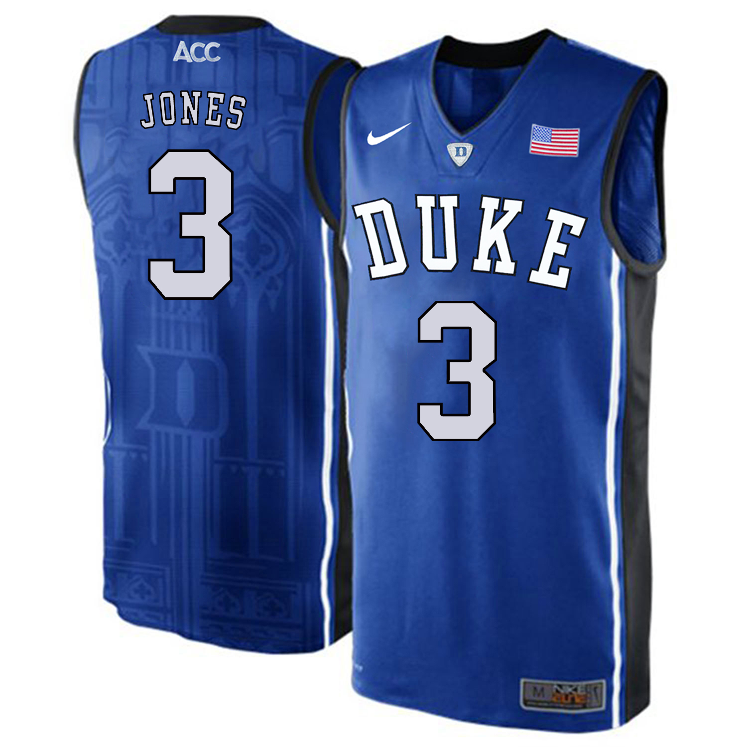 Duke Blue Devils 3 Tre Jones Blue Elite Nike College Basketball Jersey