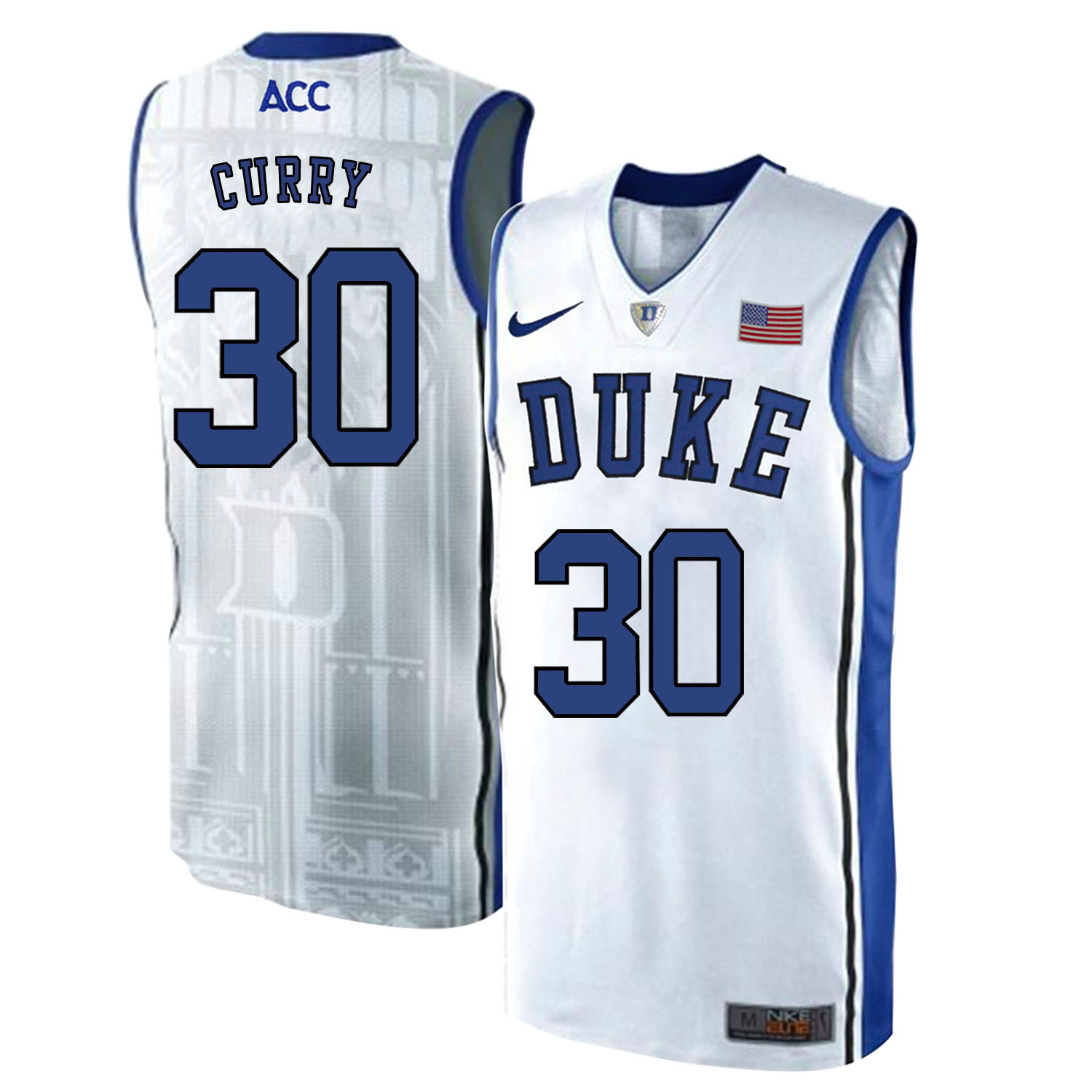 Duke Blue Devils 30 Seth Curry White Elite Nike College Basketball Jersey