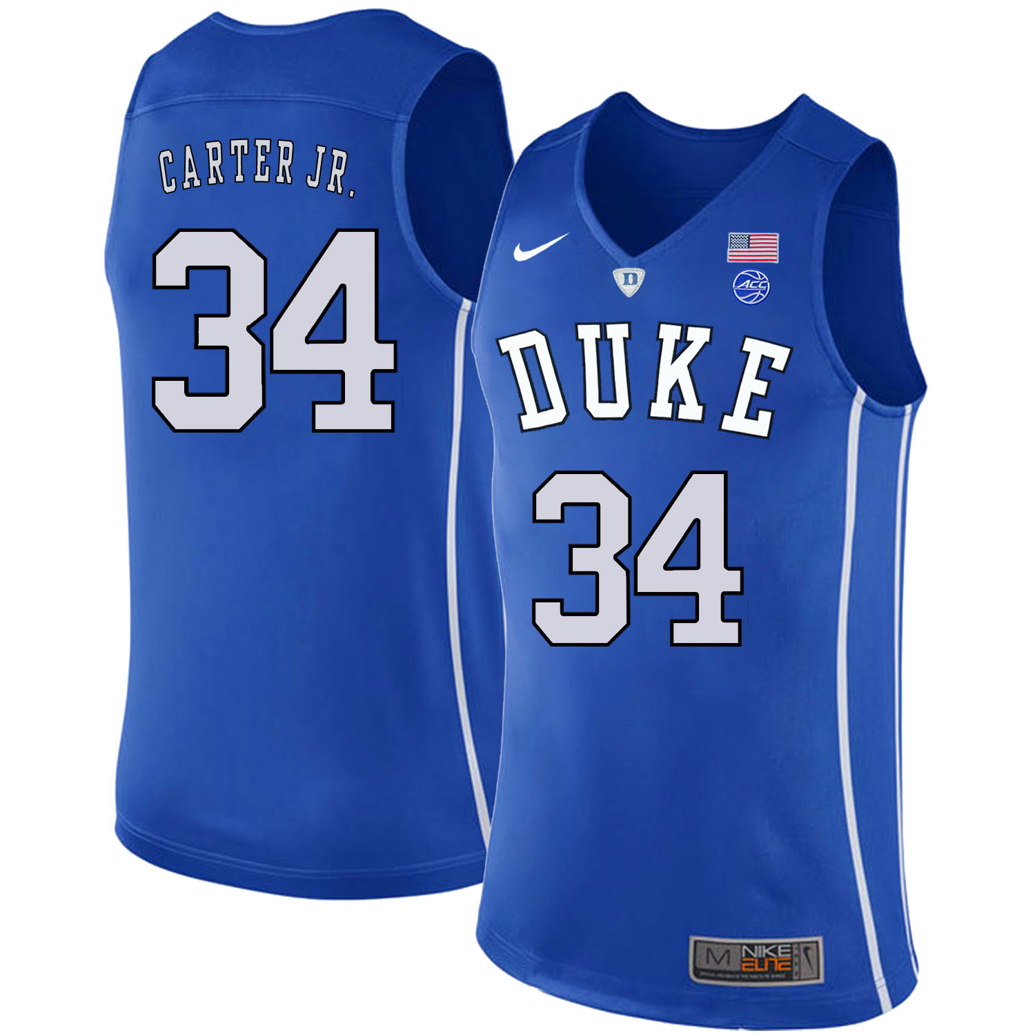 Duke Blue Devils 34 Wendell Carter Jr. Blue Elite Nike College Basketball Jersey