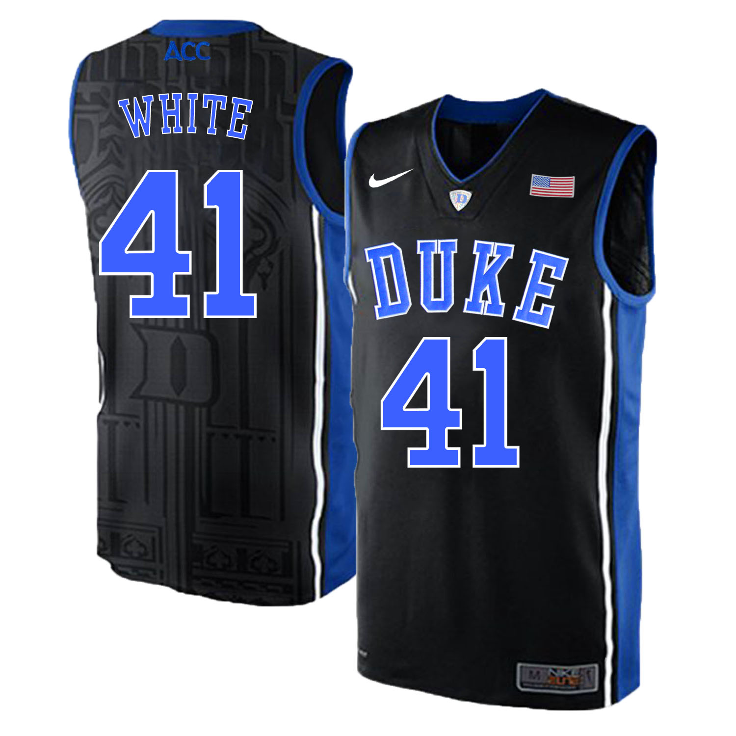 Duke Blue Devils 41 Jack White Black Elite Nike College Basketball Jersey